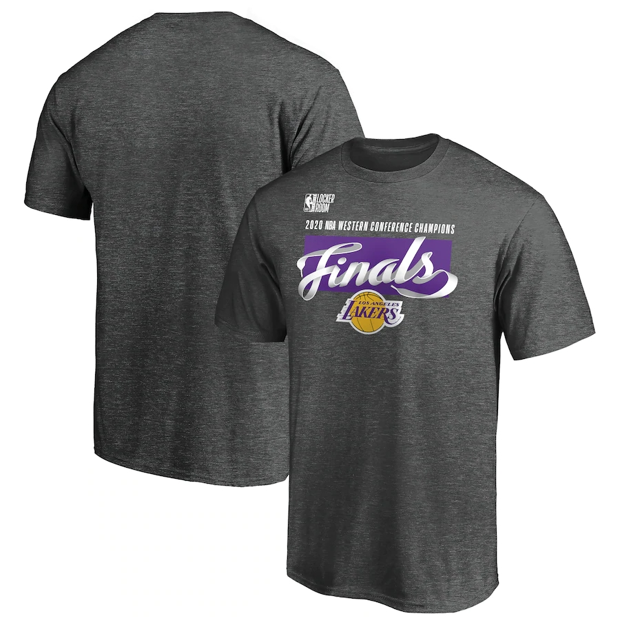 Men's Los Angeles Lakers 2020 Heather Charcoal Western Conference Champions Locker Room T-Shirt